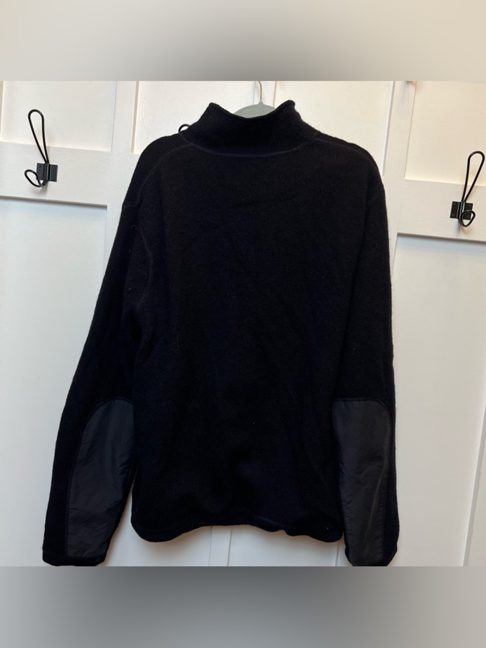 Vintage 90s Abercrombie Fitch Wool Sweater Men's XL Heavy 1/4 Zip Blue HONG KONG - Picture 8 of 11
